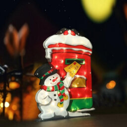Geezy Christmas Silhouette Lights Indoor Outdoor Postbox Snowman Festive Decoration - thumbnail 4