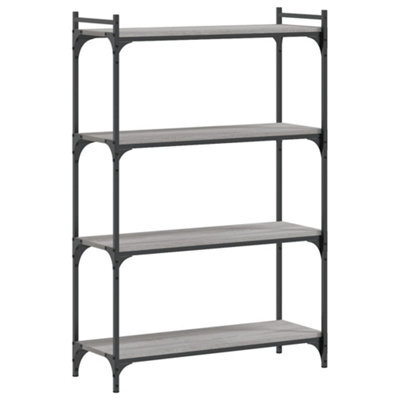 Berkfield Industrial Bookcase 4-Tier Grey Sonoma 80X30X120 Cm Engineered Wood