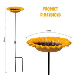 2Pcs Cast Iron Sunflower Bird Bath Feeder Garden Ornament - thumbnail 2