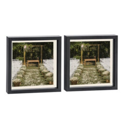 "Nicola Spring 10 X 10"" Photo Frames - Black/ivory Mount - 3D Picture Frame Box Portrait Display Case (8 X 8"" Mount) Set Of 2" - thumbnail 1