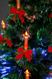 Shatchi 6Ft/180Cm Candle & Bow Fibre Optic Christmas Tree Led Pre-Lit - thumbnail 3