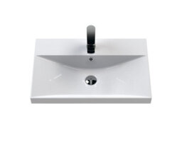 Hudson Reed Juno Wall Hung 1 Drawer Vanity Unit With Thin-Edge 1 Tap Hole Basin, Midnight Blue, 610 X 395 mm - thumbnail 5