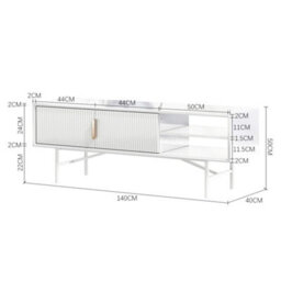 Living And Home White Mdf Framed Freestanding Sideboard Tv Stand Tv Unit H 1400X D 400X H 500mm - thumbnail 7