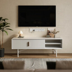 Living And Home White Mdf Framed Freestanding Sideboard Tv Stand Tv Unit H 1400X D 400X H 500mm
