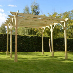 Rutland County Garden Furniture Premium Pergola 6 Posts - Wood - L180 X W600 X H270 Cm - Light Green - thumbnail 3