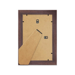 "19X19"" Walnut Picture Frame - 19X19"" Square Frame With 16X16"" Mount For 19X19""/16X16"" Pictures Moderrn Style Thin Edge, 1 Pack" - thumbnail 3
