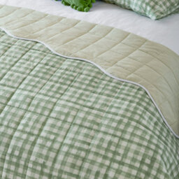 furn. Furn Scallop Quilted Bedspread, Sage, 265 X 265Cm - thumbnail 2