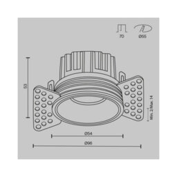 Luminosa Lighting Luminosa Round Trimless Recessed Downlight Brass 3000K 500Lm - thumbnail 2