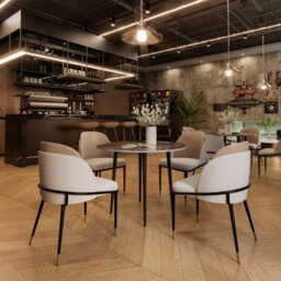 Fativo  Set Of 2 Dining Microfiber Leather Chairs Streamlined Frame Occasional Chair (H)805 (W)520 (D)500mm, Off-White And Grey - thumbnail 5