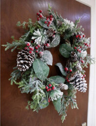 Shatchi 60Cm Frosty Green Christmas Wreath - thumbnail 7