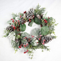 Shatchi 60Cm Frosty Green Christmas Wreath - thumbnail 2