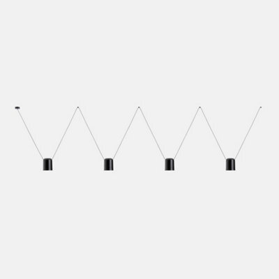 Luminosa Lighting Luminosa Attic Decorative Hanging Ceiling Pendant Matt Black 4X E27 / 175Cm X 800Cm