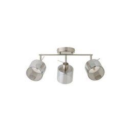Valuelights Demi Brushed Chrome And Smoked Glass 3 Way Bar Ceiling Spotlight - thumbnail 2