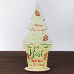 Red Ocean Christmas Gift For Colleague Wooden Christmas Tree Decoration - thumbnail 5