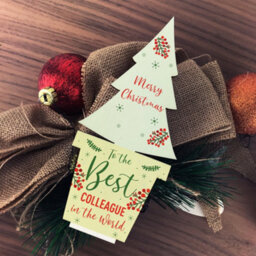 Red Ocean Christmas Gift For Colleague Wooden Christmas Tree Decoration - thumbnail 4