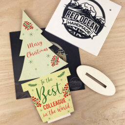 Red Ocean Christmas Gift For Colleague Wooden Christmas Tree Decoration - thumbnail 6