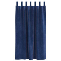 Berkfield Modern Blackout Curtains With Hanging Loops 2 Pcs Dark Blue Velvet - thumbnail 4