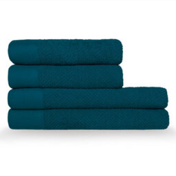 Furn. Textured 4 Piece Hand/bath Towel Bale, Cotton, Blue