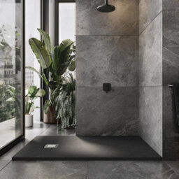 Plum&clay Pia Rectangle Anthracite Slate Effect Shower Tray (L)1800mm (W)800mm (H)25mm - thumbnail 3