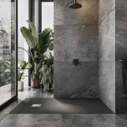 Plum&clay Pia Rectangle Anthracite Slate Effect Shower Tray (L)1800mm (W)800mm (H)25mm - thumbnail 2
