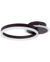 Beliani Led Ring Ceiling Light Dark Brown Aluminium, 38Cm Diameter, Warm White Integrated Led - thumbnail 2