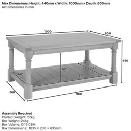 The Furniture Market Classic Whitewash Oak Small Rectangle Coffee Table - thumbnail 9