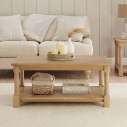 The Furniture Market Classic Whitewash Oak Small Rectangle Coffee Table - thumbnail 5