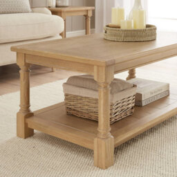 The Furniture Market Classic Whitewash Oak Small Rectangle Coffee Table - thumbnail 6