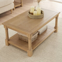 The Furniture Market Classic Whitewash Oak Small Rectangle Coffee Table - thumbnail 4