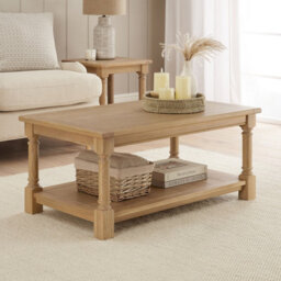The Furniture Market Classic Whitewash Oak Small Rectangle Coffee Table - thumbnail 2