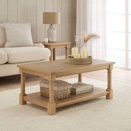 The Furniture Market Classic Whitewash Oak Small Rectangle Coffee Table - thumbnail 3