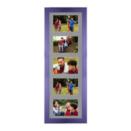 AK Frames 26X8 Purple Sleek Multi Photo Frame With Mid Grey Mount - Holds 5 Apertures (5X) 6X4 Photos - thumbnail 1