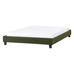 Beliani Bed Without Headboard Boucle Roanne 140 X 200 Cm (Eu Double) Dark Green - thumbnail 4