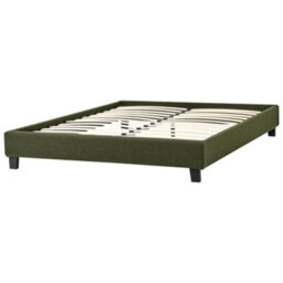 Beliani Bed Without Headboard Boucle Roanne 140 X 200 Cm (Eu Double) Dark Green - thumbnail 5
