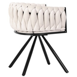 Matteo Set Of 4 Beige Velvet Swivel Dining Chairs - Modern Ergonomic Design With Steel Legs For Living Room & Dining - thumbnail 9