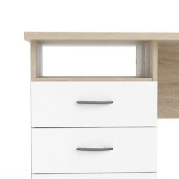 Wyld Haus Billabong Office Desk - Natural Oak Frame With 3 White Drawers - thumbnail 7