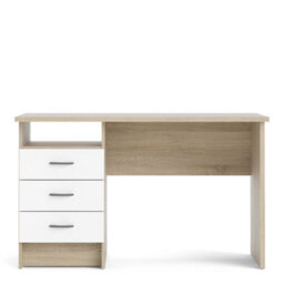 Wyld Haus Billabong Office Desk - Natural Oak Frame With 3 White Drawers - thumbnail 3