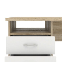 Wyld Haus Billabong Office Desk - Natural Oak Frame With 3 White Drawers - thumbnail 8