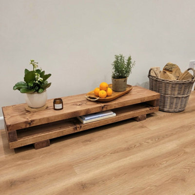 Viot Low Solid Wood Chunky Tv Unit L90Cm - image 1