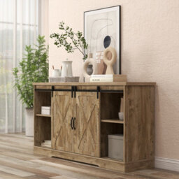 Costway 150Cm Media Entertainment Center Tv Stand Cabinet For 65 Inch Tvs-Grey - thumbnail 9