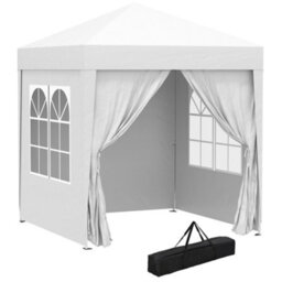 Outsunny 2X2M Pop Up Gazebo Canopy Marquee W/ Carry Bag, White - thumbnail 2