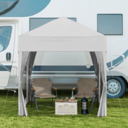 Outsunny 2X2M Pop Up Gazebo Canopy Marquee W/ Carry Bag, White - thumbnail 8