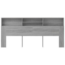 Berkfield Headboard Cabinet Grey Sonoma 220X19X103.5 Cm - thumbnail 3