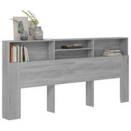 Berkfield Headboard Cabinet Grey Sonoma 220X19X103.5 Cm - thumbnail 6