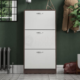 Lassic Vida Designs 3 Drawer Shoe Storage Cabinet Walnut And White - thumbnail 3