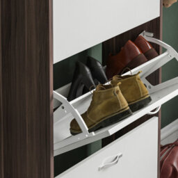 Lassic Vida Designs 3 Drawer Shoe Storage Cabinet Walnut And White - thumbnail 4