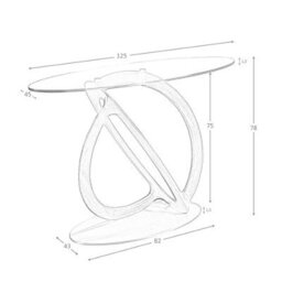 Angel Cerda Elegant Oval Console Table With Glass Top And Walnut Legs - thumbnail 6