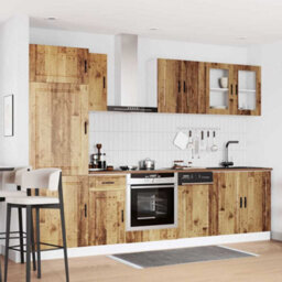 Berkfield 8 Piece Kitchen Cabinet Set Kalmar Old Wood Engineered Wood - thumbnail 3