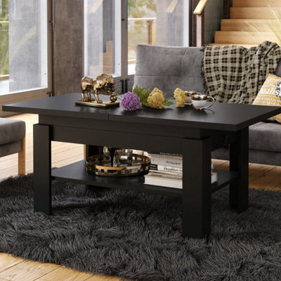 Heze Furniture Runa 2 In 1 Extending Coffee / Dining Table 130-170Cm - Black - image 1