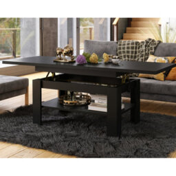 Heze Furniture Runa 2 In 1 Extending Coffee / Dining Table 130-170Cm - Black - thumbnail 2